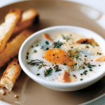 Coddled Eggs with Smoked Trout & Herbs