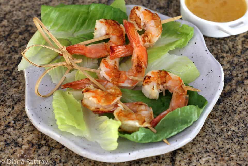 Grilled Shrimp with Garlic Butter Dipping Sauce!