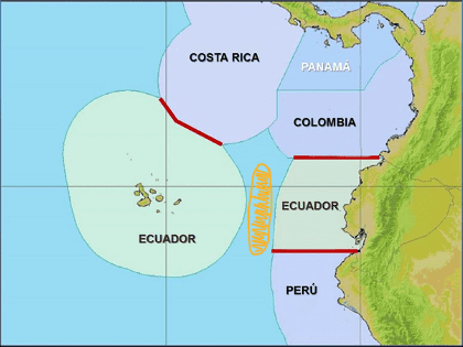 Figure 1: Map not to scale, provided for illustrative purpose only. Figure 1: Map not to scale, provided for illustrative purpose only. The orange marking shows the location where fishing vessels were operating.