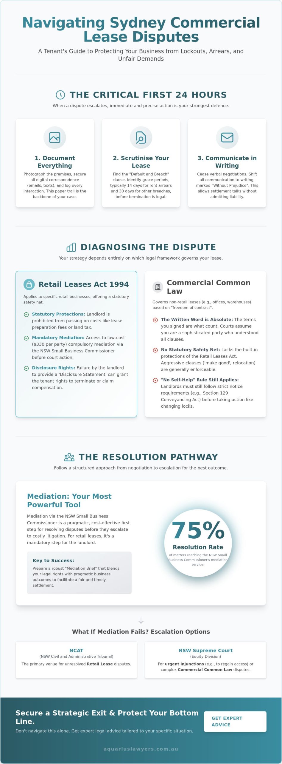 Commercial Lease Dispute Resolution Sydney: A Strategic Guide to Resolving Tenancy Conflicts