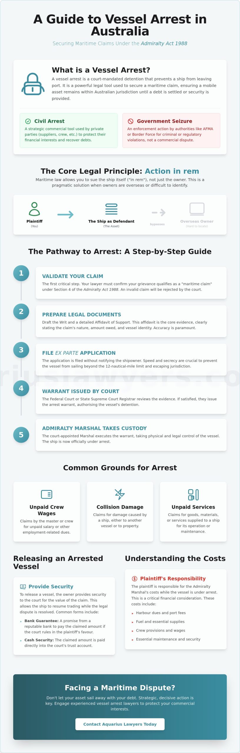 Vessel Arrest Lawyer Australia: How to Secure Maritime Claims in 2026